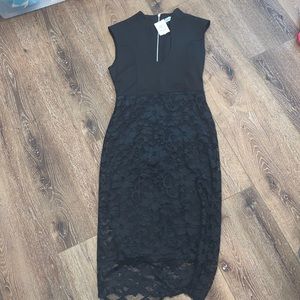 black dress with lace detail
